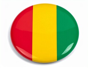 Fototapeta premium Guinea Flag Button on White Background