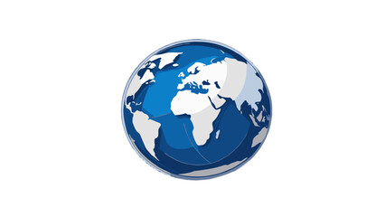 Fototapeta premium 3D globe illustration showing continents and oceans in blue and white