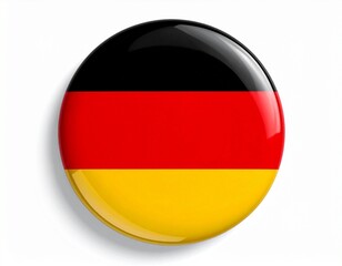 Germany Flag Button on White Background