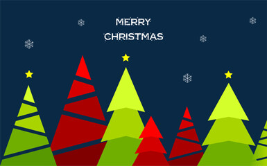 christmas tree and stars background illustration