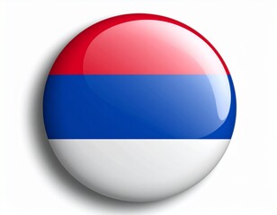 Naklejka premium Paraguay Flag Button with Coat of Arms on White Background