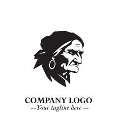 Elegant Old Woman Logo Symbol in Black on White Background with Classic and Minimalist Design
