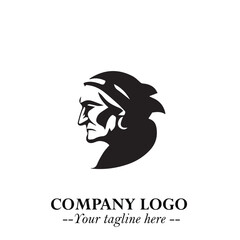 Elegant Old Woman Logo Symbol in Black on White Background with Classic and Minimalist Design
