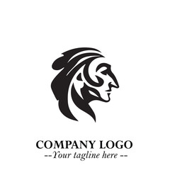 Elegant Old Woman Logo Symbol in Black on White Background with Classic and Minimalist Design
