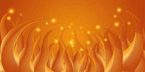 Golden Abstract Flame Vector Background