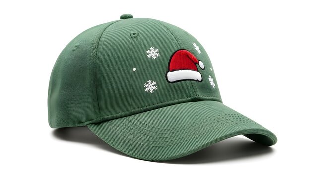 Green Christmas Hat with Santa Design