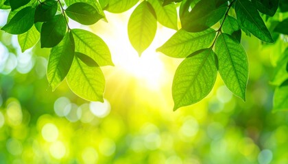 Obraz premium Natural green leaves plants using as spring ans summer background cover page, ecology wallpaper