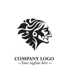 Elegant Old Woman Logo Symbol in Black on White Background with Classic and Minimalist Design
