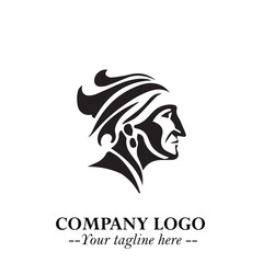 Elegant Old Woman Logo Symbol in Black on White Background with Classic and Minimalist Design
