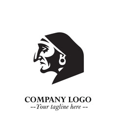 Elegant Old Woman Logo Symbol in Black on White Background with Classic and Minimalist Design
