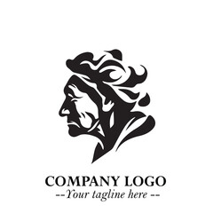 Elegant Old Woman Logo Symbol in Black on White Background with Classic and Minimalist Design
