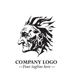 Elegant Old Woman Logo Symbol in Black on White Background with Classic and Minimalist Design
