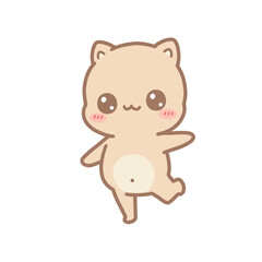 Cute Cartoon Bear Dancing Joyfully.