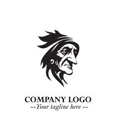 Elegant Old Woman Logo Symbol in Black on White Background with Classic and Minimalist Design
