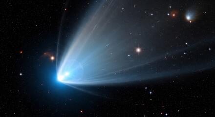 Fototapeta premium bright comet streaking through deep space
