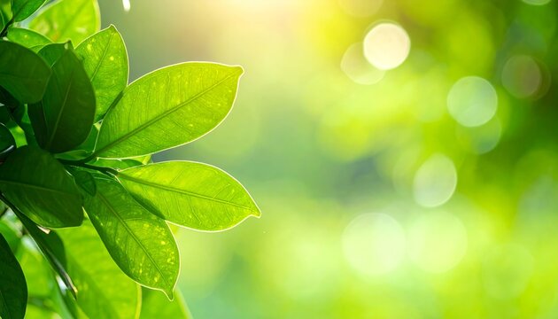 Natural green leaves plants using as spring ans summer background cover page, ecology wallpaper