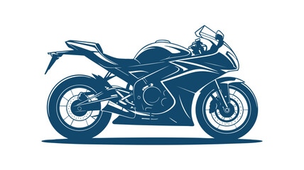 Obraz premium Sleek blue sport motorcycle silhouette graphic design for speed and power