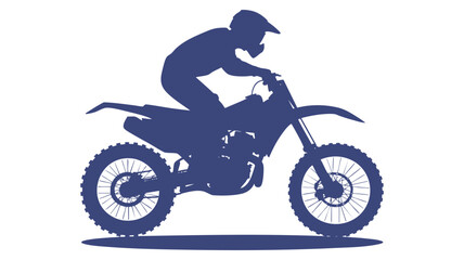 Dynamic silhouette of a motocross rider in action on a