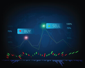 Stock charts  stock market trading  finance and investment around the world