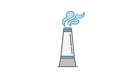 Illustration of a factory chimney emitting smoke into the atmosphere.