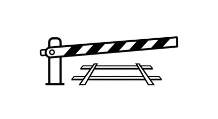 Barrier Gate and Crossing Barrier Icon.
