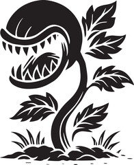 monstar plant silhouette vector