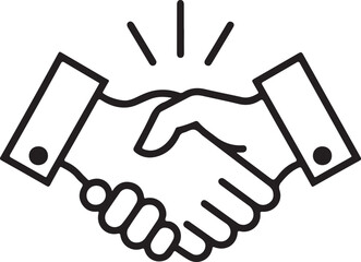 Handshake icon symbol collection on white background.
