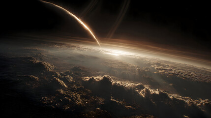 Galactic Collision: A Celestial Dance of Light and Matter