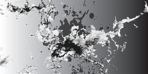 Abstract Gray-Scale Splatter Design with Textured Ink-Like Appearance.
