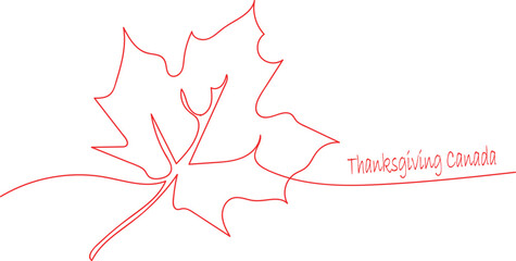 Minimalist Thanksgiving Canada Design: Maple Leaf Illustration with Transparent Backdrop for Festive Celebrations & Autumnal Decor