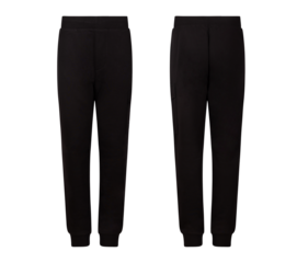 Female skinny black jeans pant, skinny jeans mockup, front and back view, transparent background, collection of young women's modern bottom wearing jeans, denim jeans, e-commerce product shot.