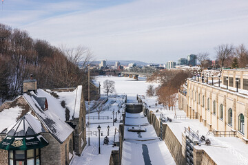 Rideau Canal in Ottawa, Canada in winter