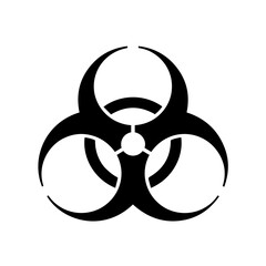 Biohazard Symbol Glyph Icon - Biological Risk and Contamination Warning Sign Vector