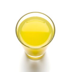 Glass of Fresh Lemon Juice on White Surface with Soft Studio Lighting