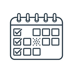 A detailed illustration of a calendar with checkmarks, representing tasks and events.