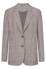 Stylish checkered blazer neutral tones classic fashion wardrobe essential apparel