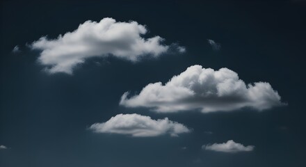 Obraz premium conjunto de nubes blancas aisladas sobre fondo negro