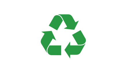 Obraz premium Minimalist Vector Recycling Symbol in Green in Modern Style for Sustainability Eco Design