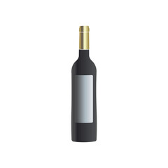 Elegant wine bottle isolated on white background. Minimalist vector design perfect for branding, restaurant menu, packaging, or advertising template