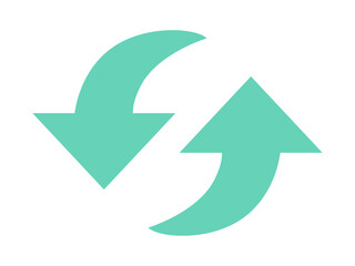 緑の上向きと下向きの矢印のアイコン