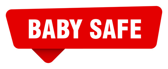 baby safe red sticker isolated on transpatent background. baby safe sign