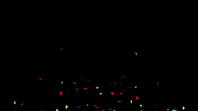 confetti cannon explosion isolated animation for editing. Colorful Isolated Confetti party popper Explosion confetti Blast Realistic On Transparent Background / Green Screen / Alpha Matte Channel.