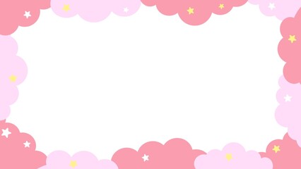Cute pastel colored cloud and star pop frame background