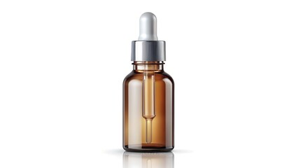 Fototapeta premium Small dropper bottle isolated on white