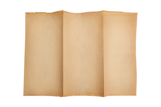 An old, dilapidated piece of paper folded like a booklet