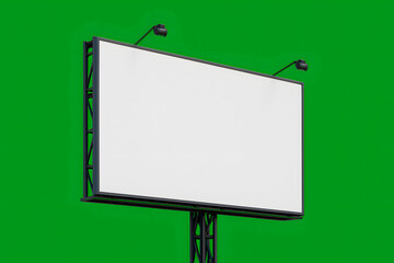 Blank billboard with green screen background for advertisement