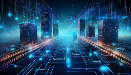 smart contract execution visualized in a futuristic blockchain based business ecosystem