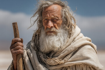 Portrait of Biblical Old Man. Patriarch Abraham, Isaac or Jacob