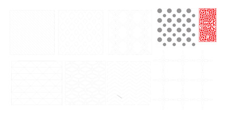 Collection of geometric seamless patterns with lines diamonds circles and abstract shapes