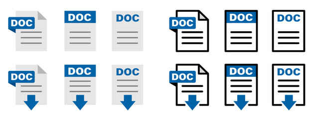 DOCファイルアイコン素材イラスト